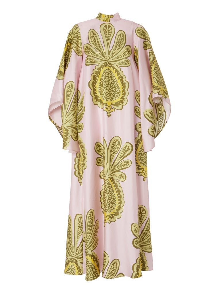 Robe longue avec imprimé gros ananas tropical