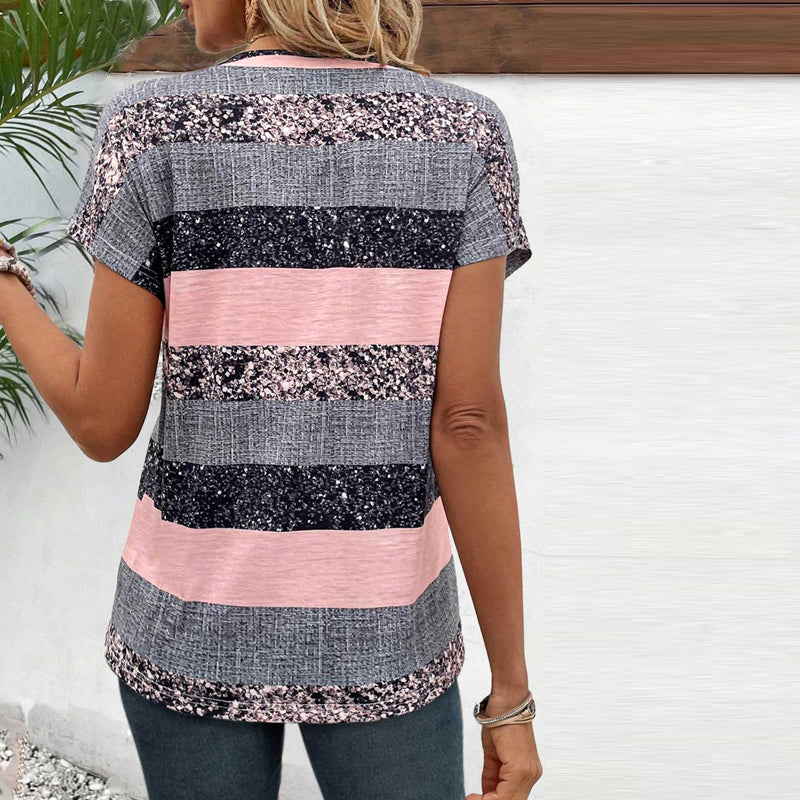 BLOUSE CLARA À RAYURES DÉCONTRACTÉE