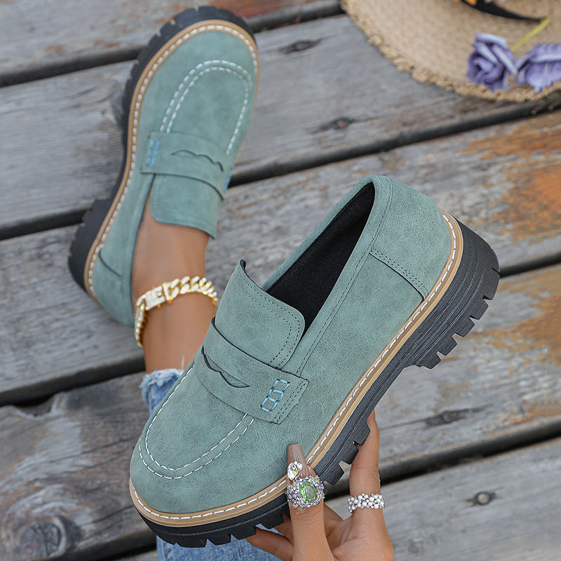 Mocassins compensés en daim Bromley