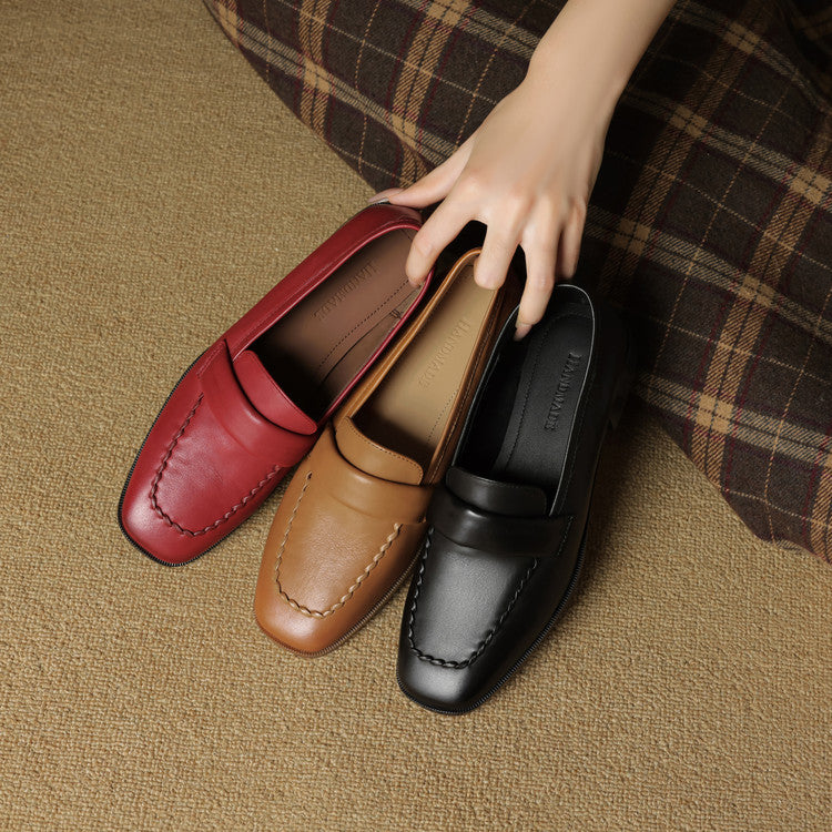 Mocassins en cuir à bout carré Elsie