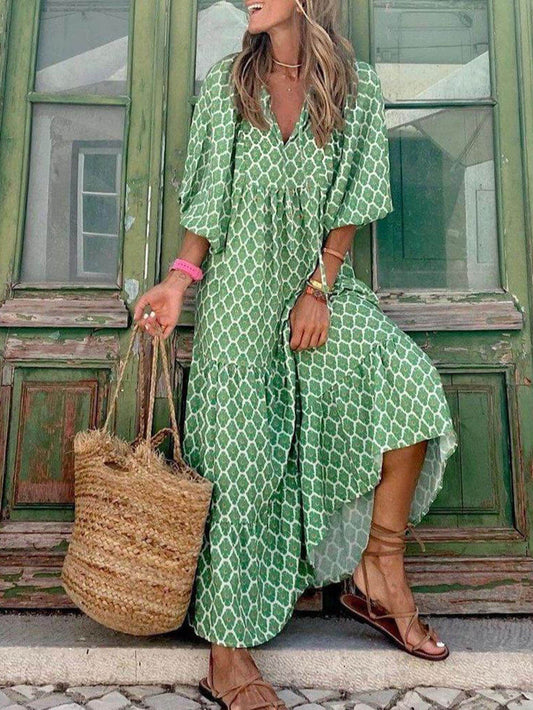 Robe longue bohème imprimée