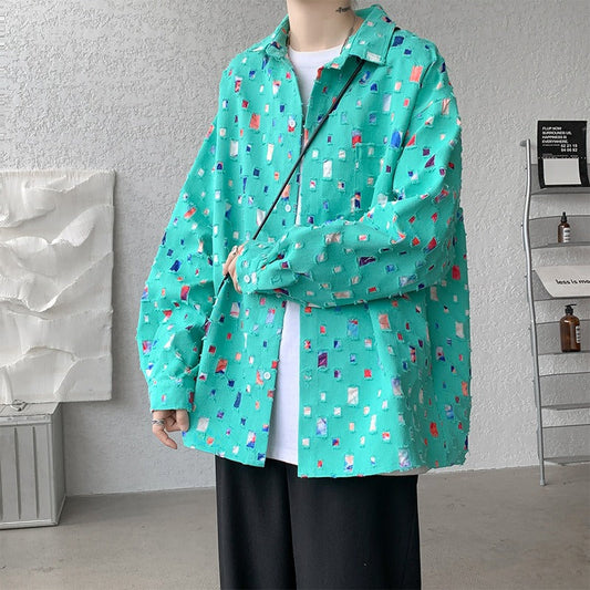 VESTE BOUTONNÉE ÉPAISSE MOSAÏQUE