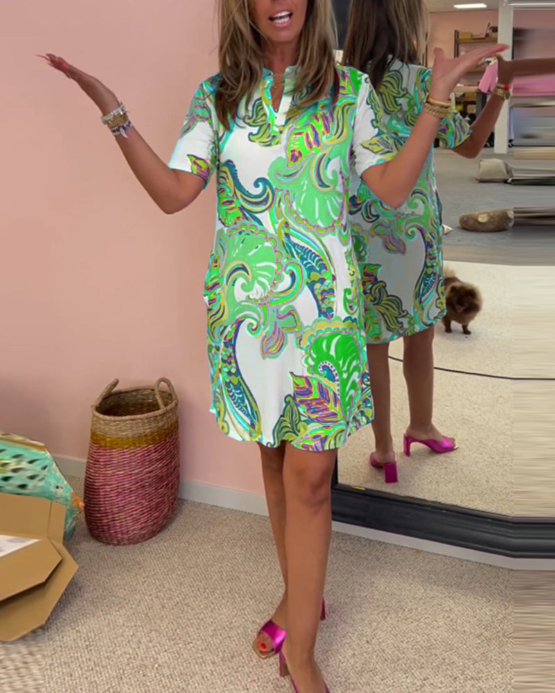 ROBE TRAPEZE IMPRIMEE ARIA