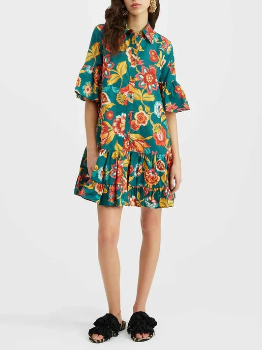 Mini-robe Grace à imprimé floral unique