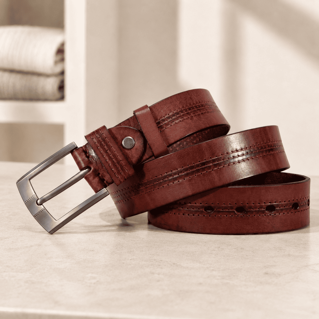 Ceinture en cuir pleine fleur Rowan