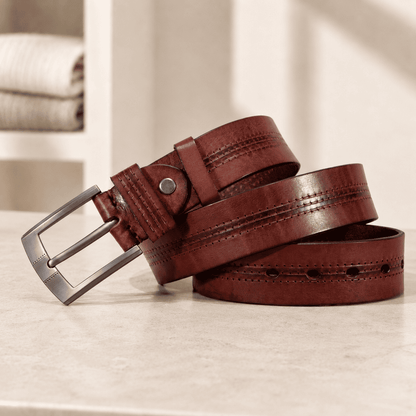Ceinture en cuir pleine fleur Rowan