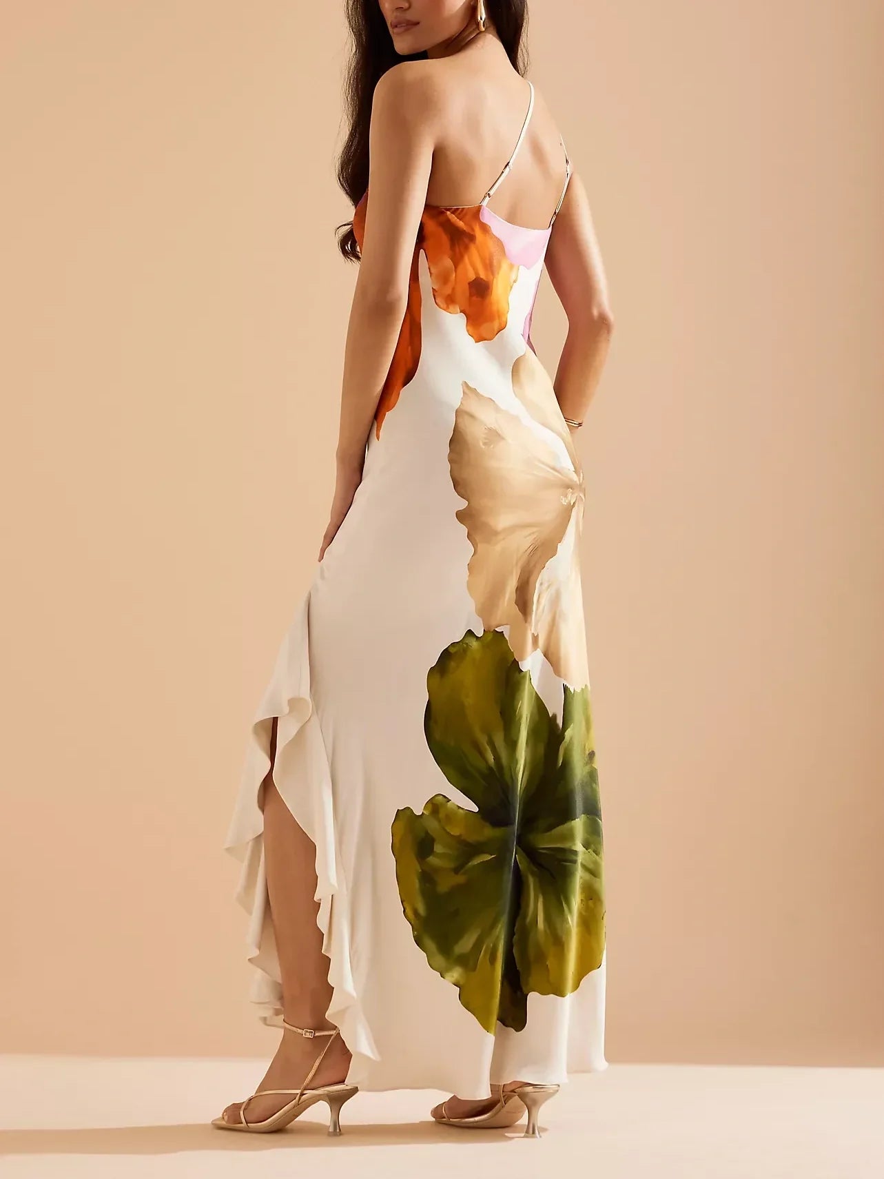 Robe longue nuisette asymétrique