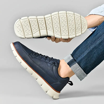 Baskets en cuir façonné Leo