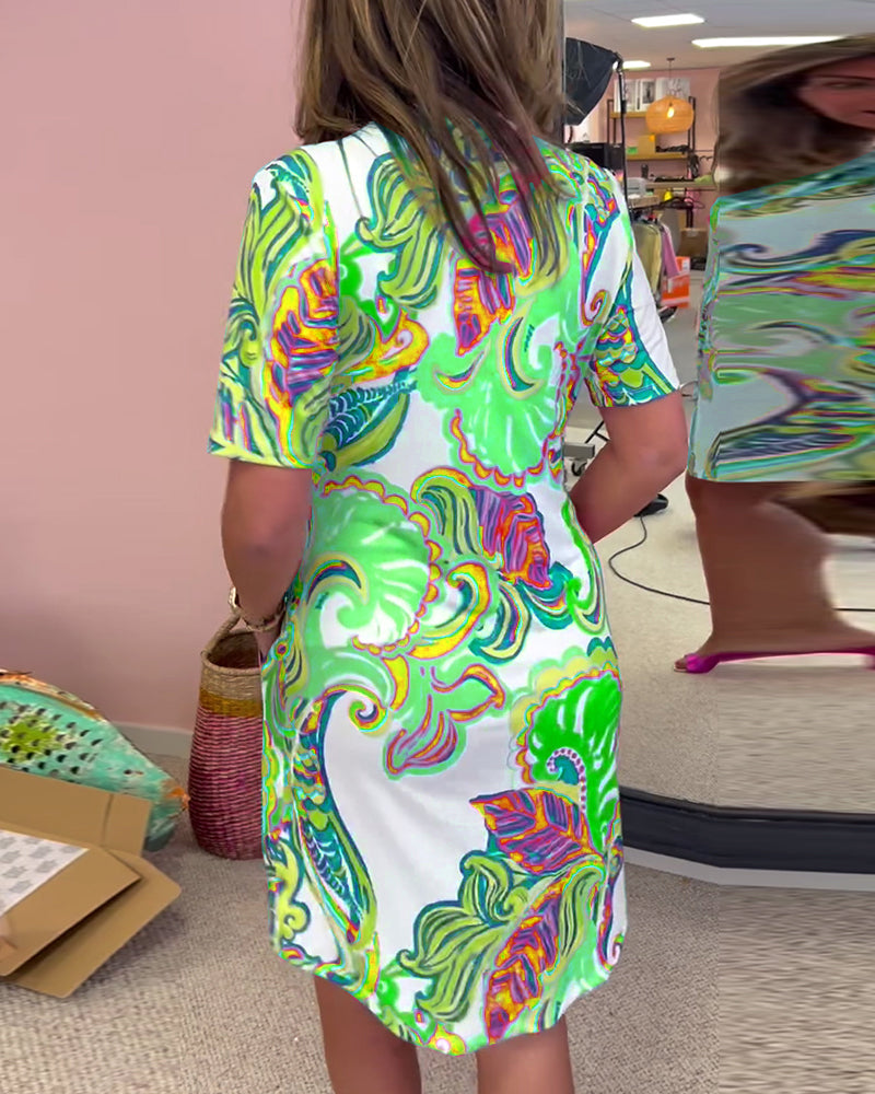 ROBE TRAPEZE IMPRIMEE ARIA