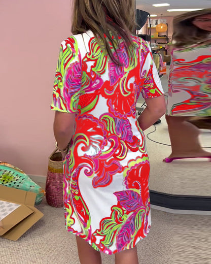 ROBE TRAPEZE IMPRIMEE ARIA