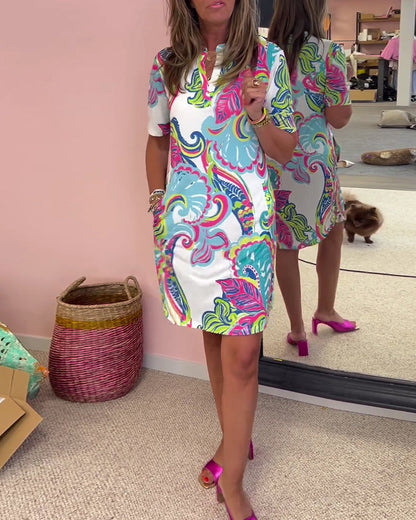 ROBE TRAPEZE IMPRIMEE ARIA