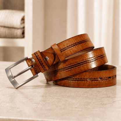 Ceinture en cuir pleine fleur Rowan