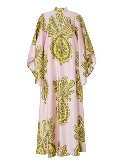 Robe longue avec imprimé gros ananas tropical