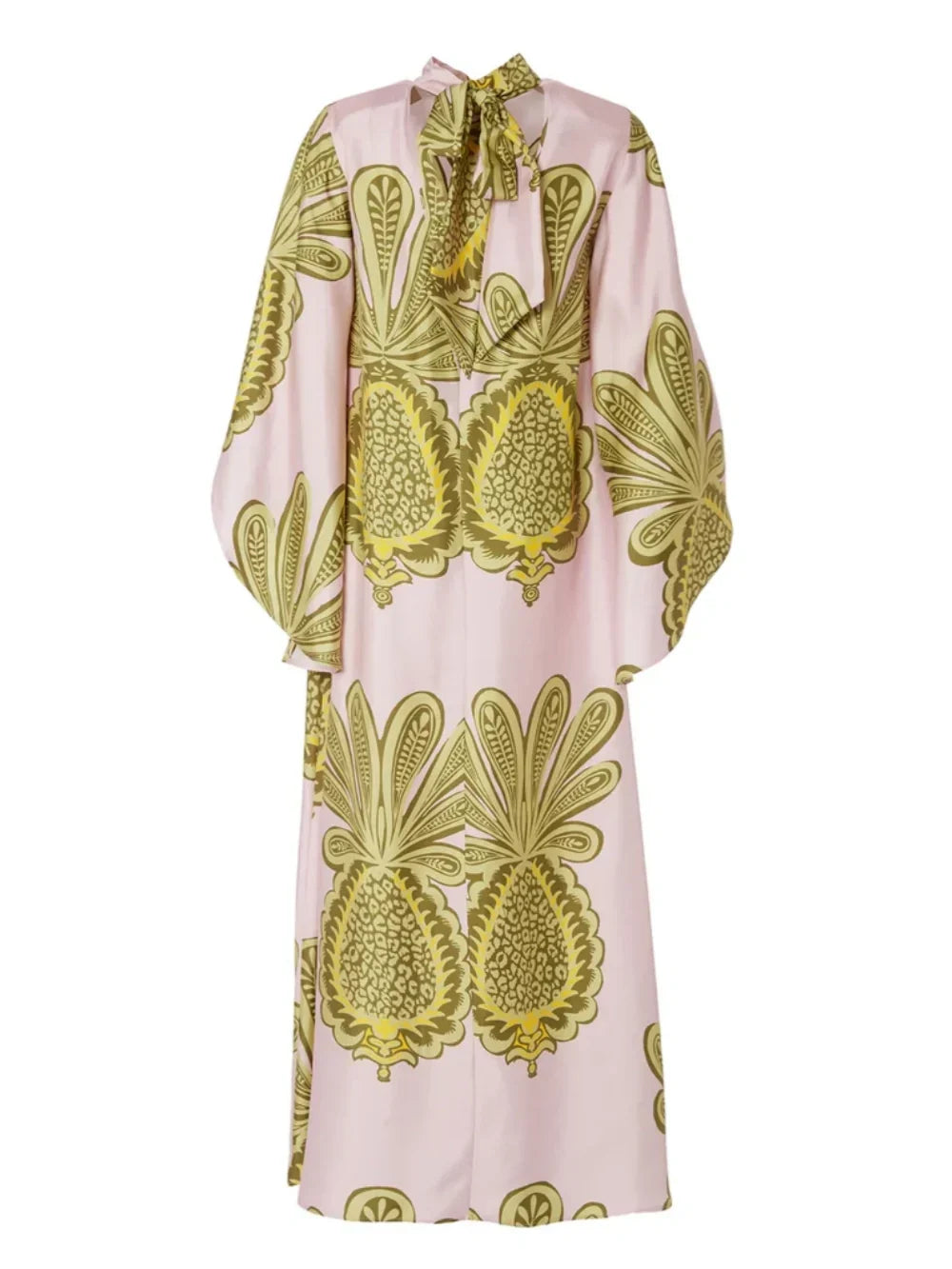 Robe longue avec imprimé gros ananas tropical