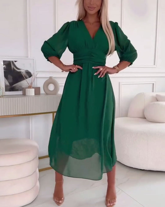 ROBE MIRA MI-LONGUE CINTREE
