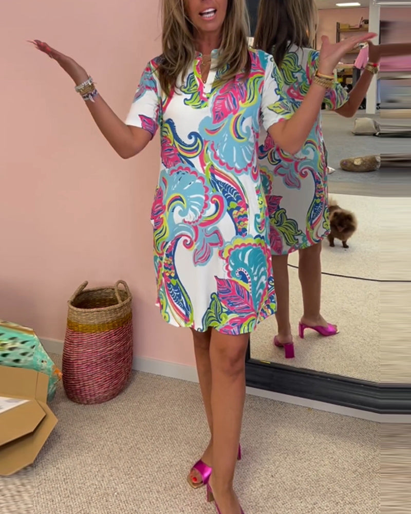 ROBE TRAPEZE IMPRIMEE ARIA