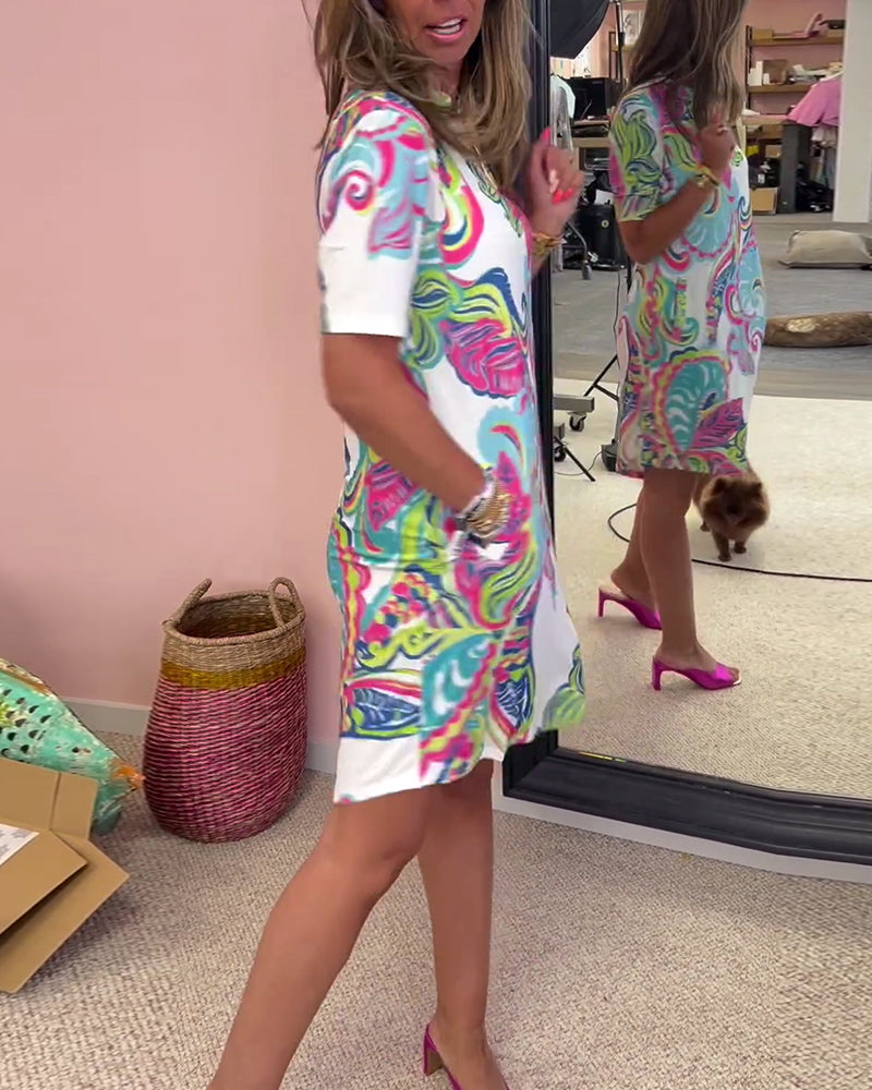 ROBE TRAPEZE IMPRIMEE ARIA