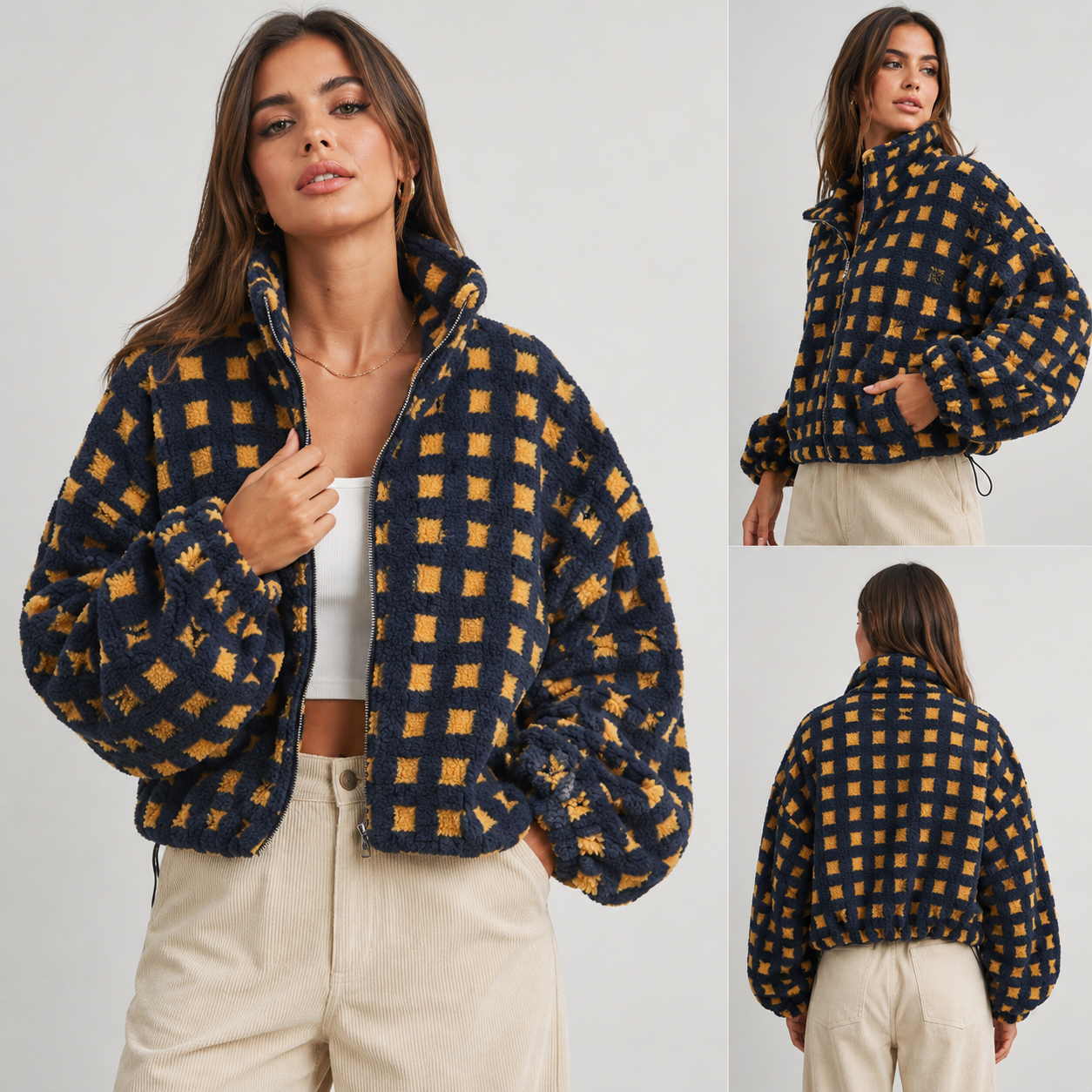 Vivienne Check Sherpa Jacket
