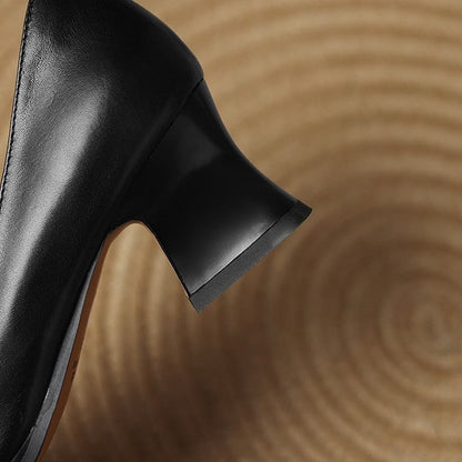 Escarpins en cuir Theo à bout carré