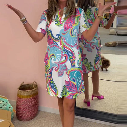 ROBE TRAPEZE IMPRIMEE ARIA
