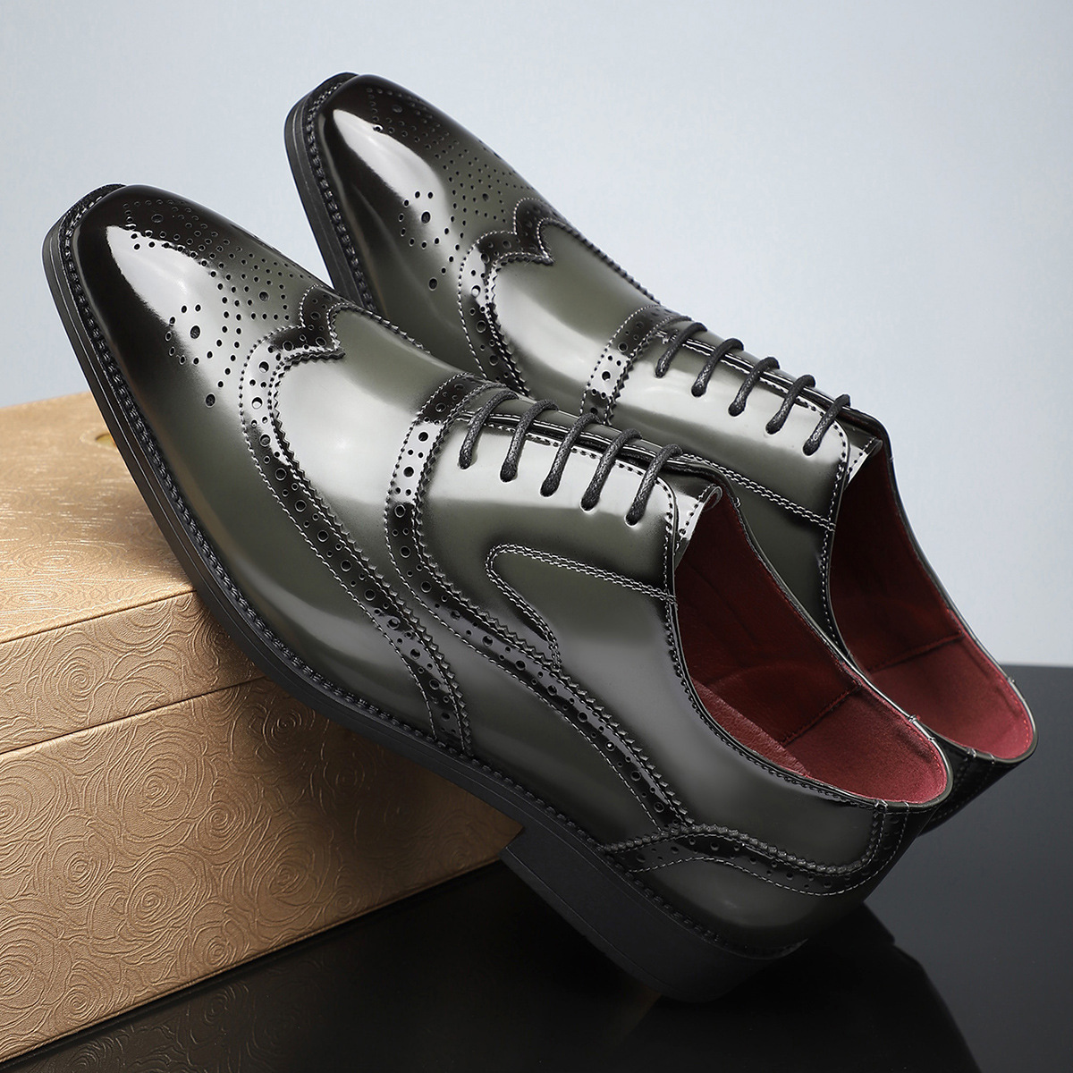 Stirling Leather Brogue Dress Shoes