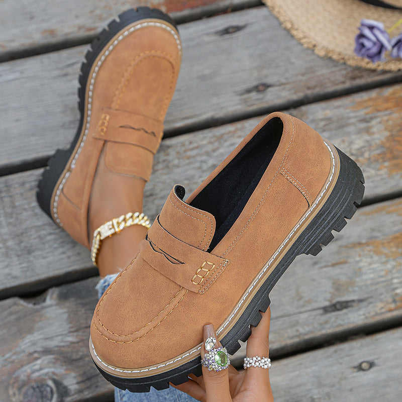 Mocassins compensés en daim Bromley