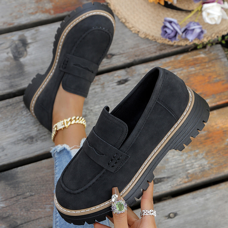 Mocassins compensés en daim Bromley