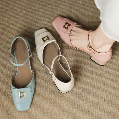 Hartley Mary Janes en cuir à boucle