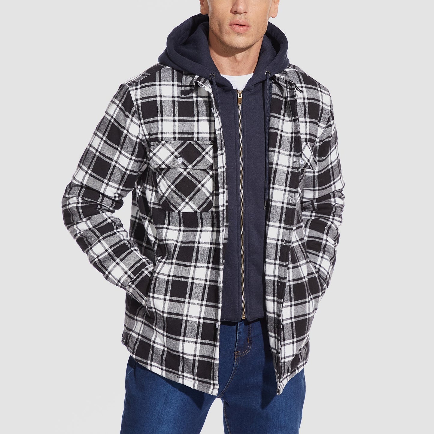 Harry Jacket | Flanelle avec Capuche Amovible