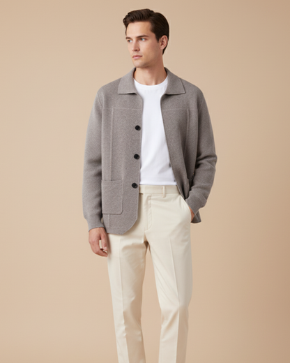 Surchemise boutonnée en mérinos Pemberton