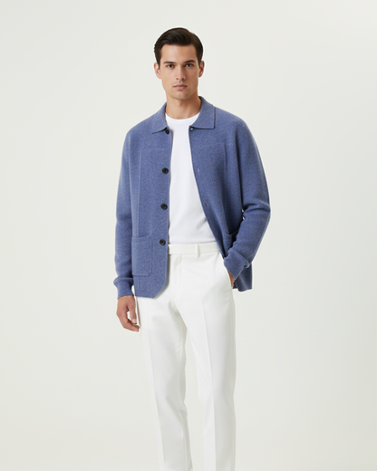 Surchemise boutonnée en mérinos Pemberton