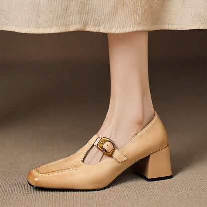 Marlowe Leather Mary Jane Heels