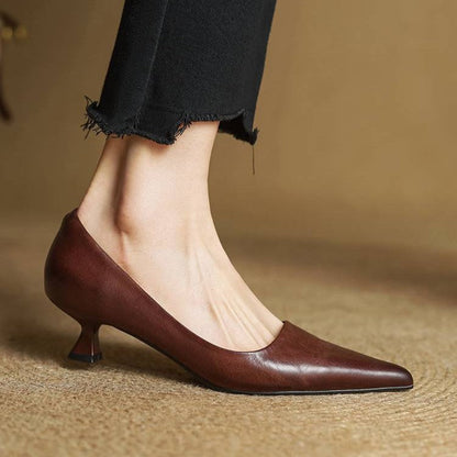 Chaussures à talons sculptés en cuir Noah