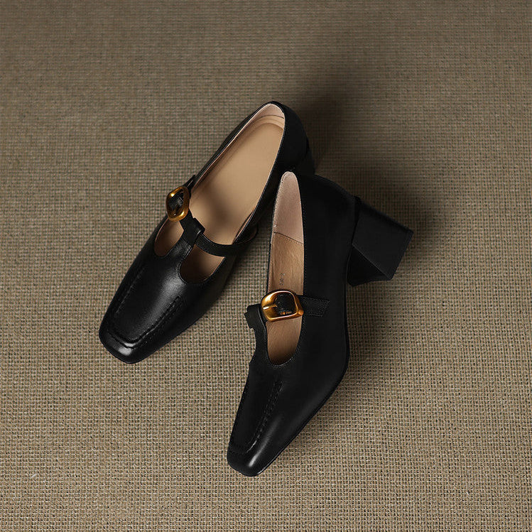 Marlowe Leather Mary Jane Heels