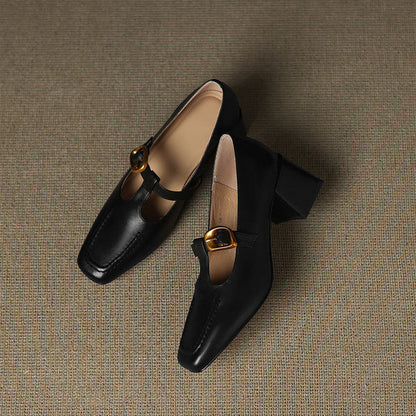Marlowe Leather Mary Jane Heels