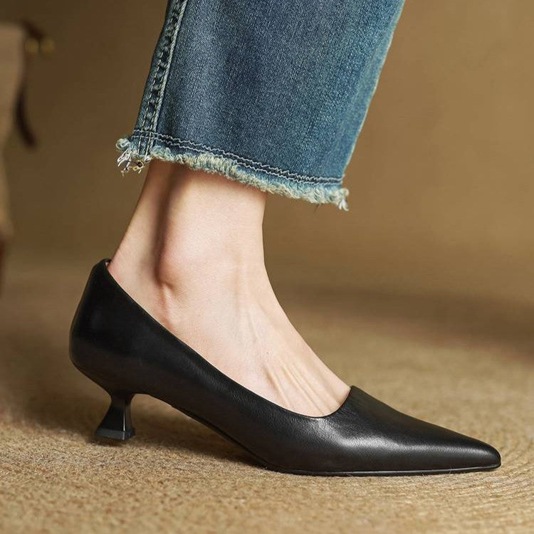 Chaussures à talons sculptés en cuir Noah
