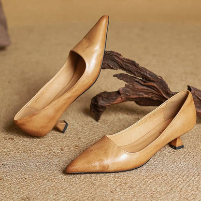 Chaussures à talons sculptés en cuir Noah