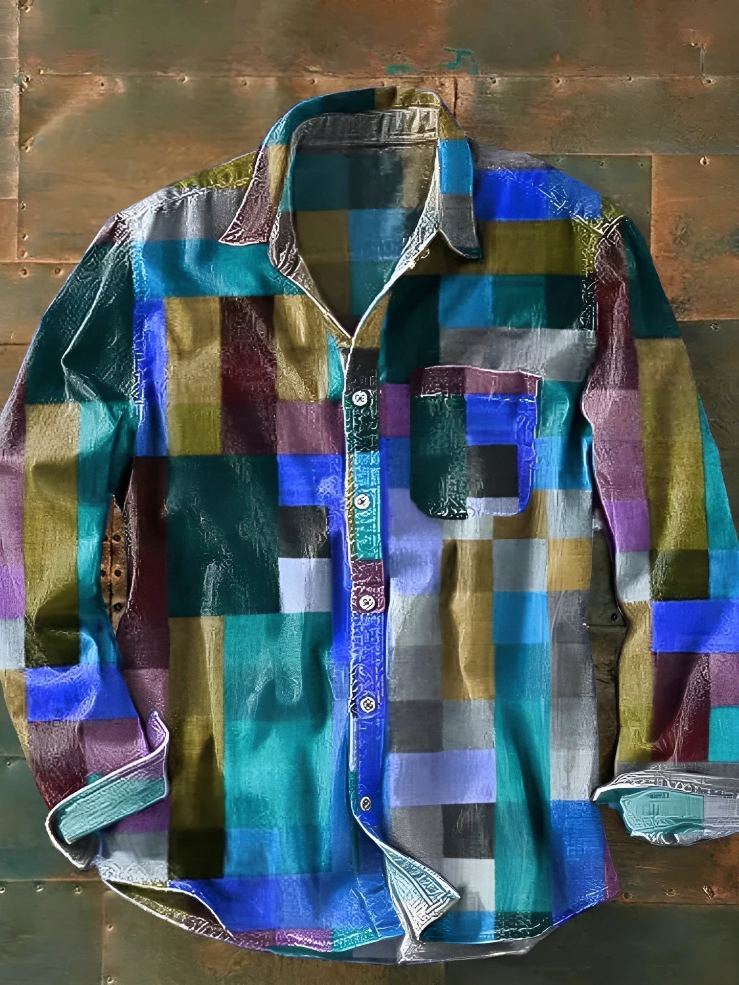 Pull tricoté patchwork Leo