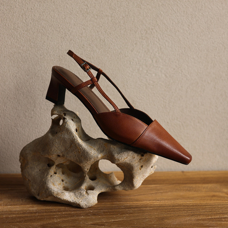 Escarpins Dante en cuir à bride arrière