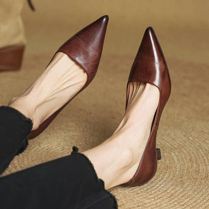 Chaussures à talons sculptés en cuir Noah