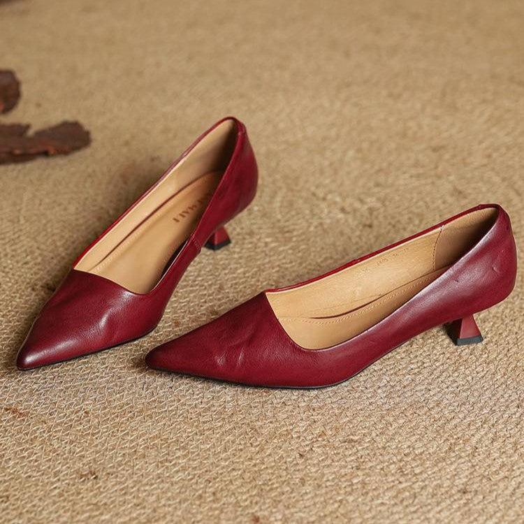 Chaussures à talons sculptés en cuir Noah