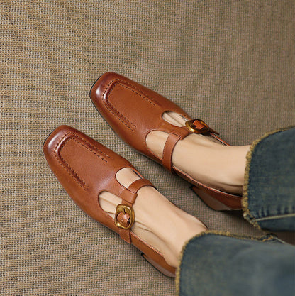 Marlowe Leather Mary Jane Heels