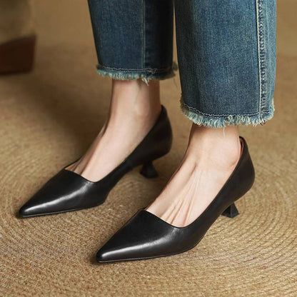 Chaussures à talons sculptés en cuir Noah