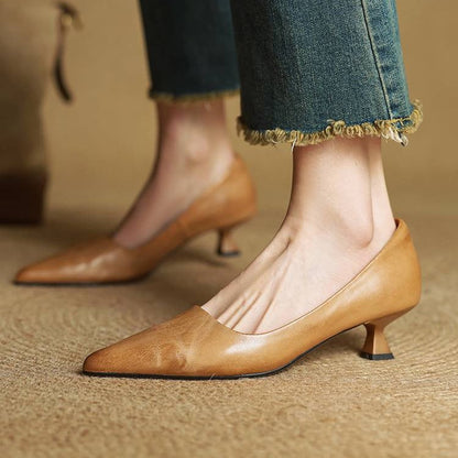 Chaussures à talons sculptés en cuir Noah