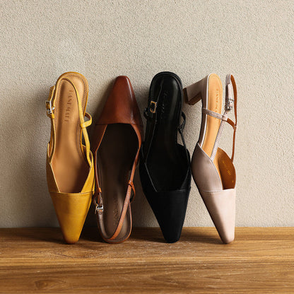 Escarpins Dante en cuir à bride arrière