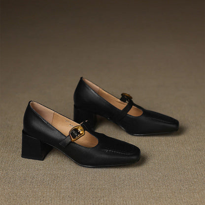 Marlowe Leather Mary Jane Heels