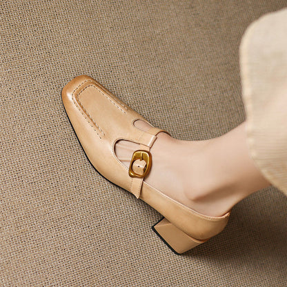 Marlowe Leather Mary Jane Heels