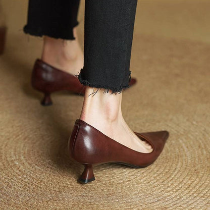 Chaussures à talons sculptés en cuir Noah