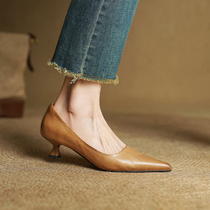 Chaussures à talons sculptés en cuir Noah