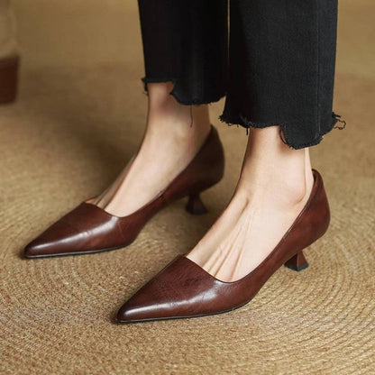 Chaussures à talons sculptés en cuir Noah